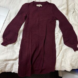 LOFT - Dark Purple Sweater Dress, Size XXSP